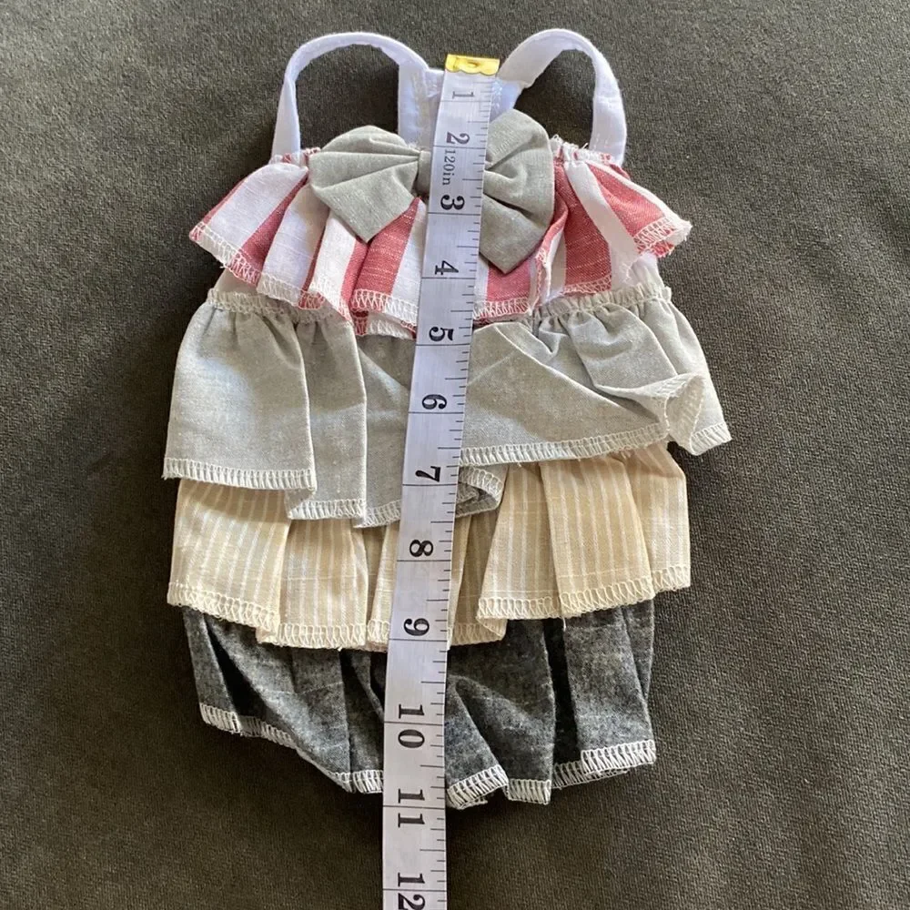 Dog Summer Ruffle Layer Dress with Bow Lightweight for Small Dogs Size XS NEW